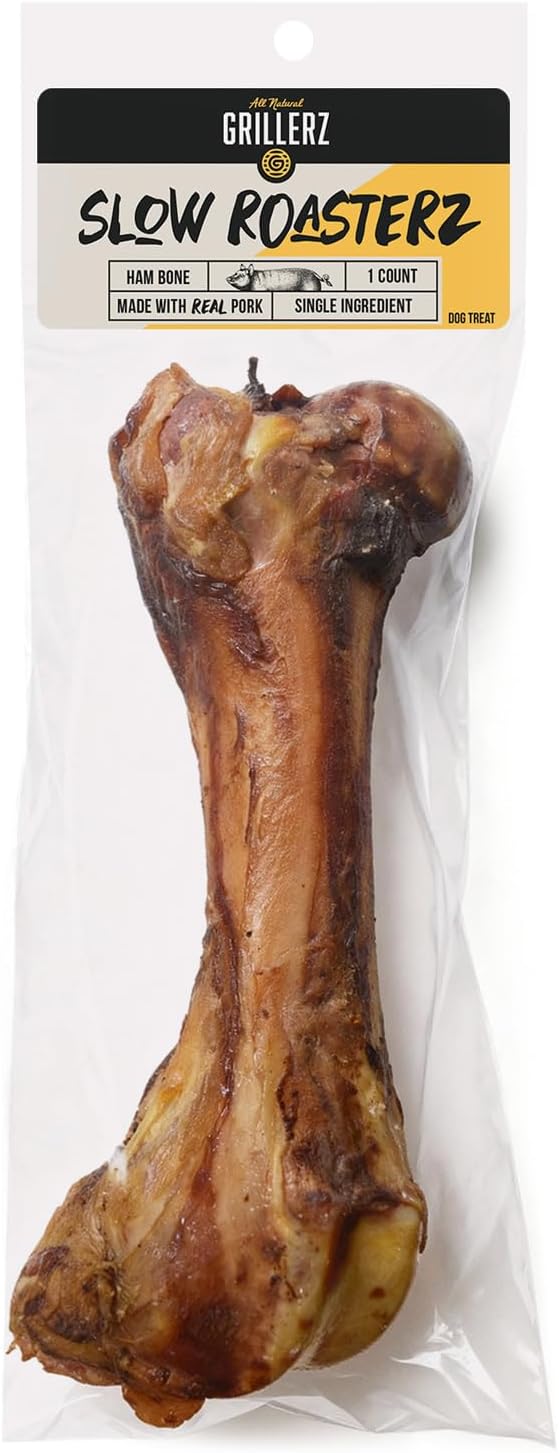 Scott Pet Ham Bone, 1 Count, Pork Bones for Dogs, Rawhide Free, Dog Chew for Healthy Teeth & Gums, High Protein, Easy to Digest, Long Lasting, Natural Treats for All Breeds