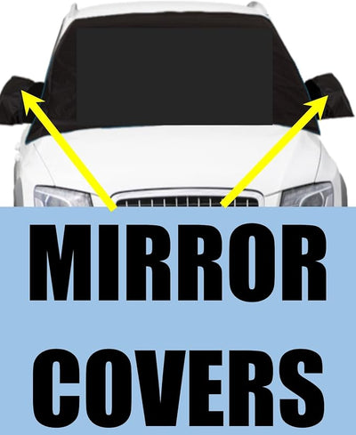 APSG ICE Snow Windshield Window Outside Cover | Magnetic Shade Frost Rain | Waterproof Car Premium | w/Mirror Covers