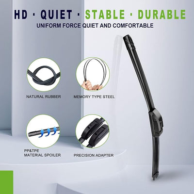 OEM QUALITY 28" + 17" PARRATI Premium All-Season Windshield Wiper Blades (Set of 2)