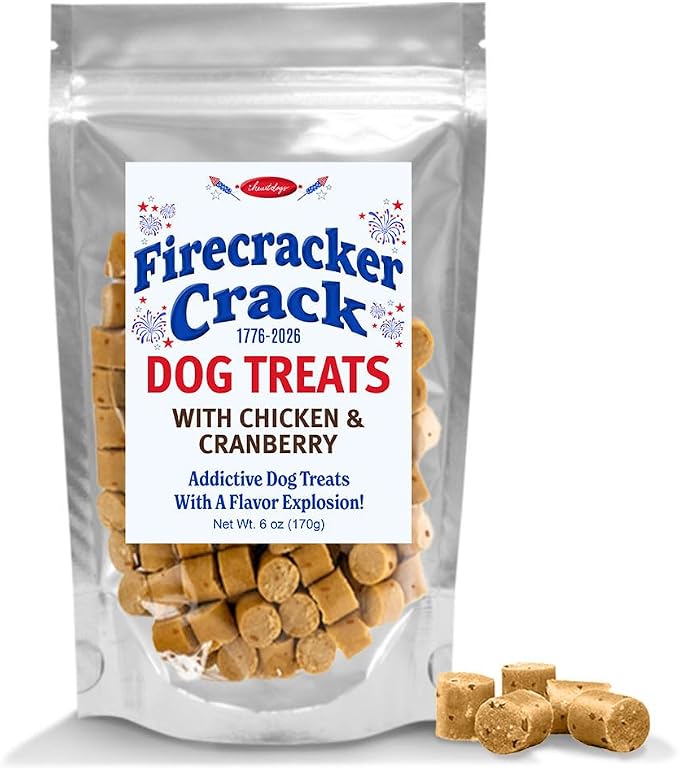 Firecracker Dog Treats - Healthy Treats with Chicken & Cranberry - Helps Feed Hungry Shelter Dogs in Need, 6oz