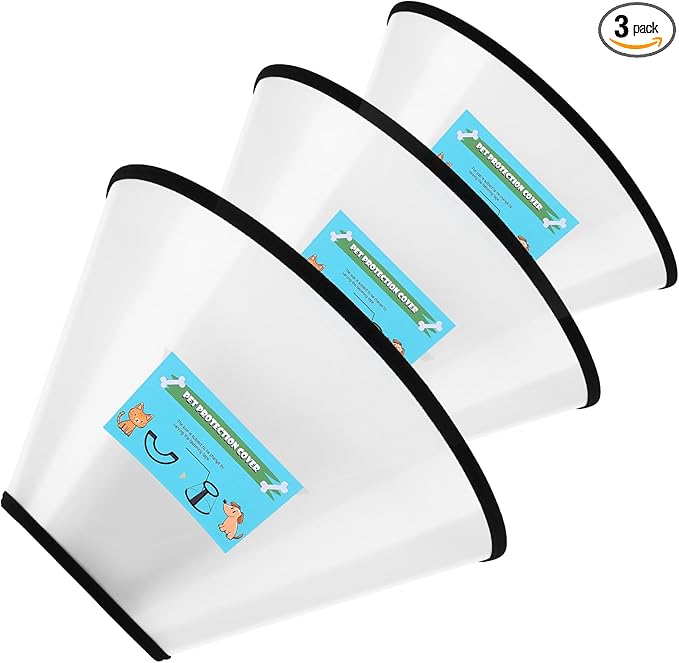 GLADOG Soft Dog Cone Collar, 3 PCS (XL is Only 1 PCS) Flexible Plastic Cone for Dogs After Surgery, Dog Recovery Collar, Adjustable E-Collar for Large/Medium/Small Dogs Cat, Comfy Elizabethan Collar
