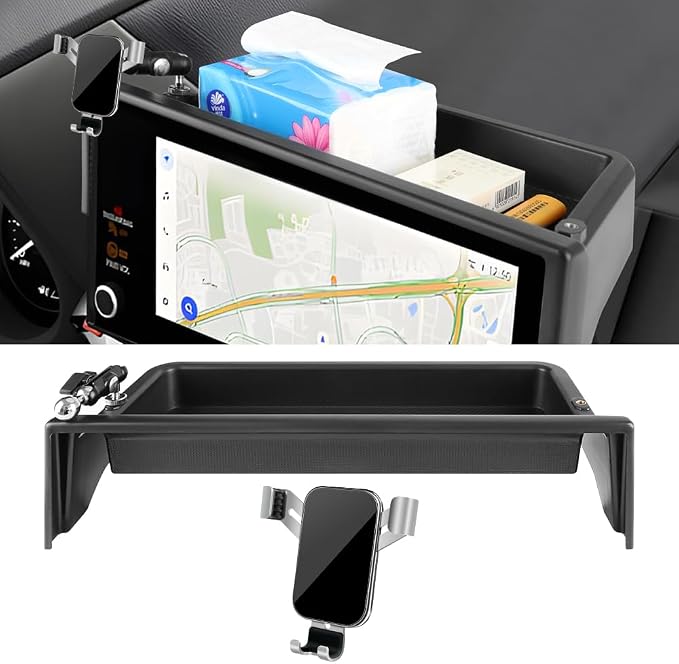 Car Phone Holder Center Console Organizer Tray for GMC Hummer EV 2022 2023 2024 2025 2026 Auto Interior Accessories Best Cell Phones Mount Mobile CellPhone Stand Dashboard Screen Storage Accessory