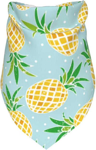 Summer Pineapple Blue Tropical Gold Dog Bandana Scarf Triangle Bibs Pet Accessories Cat Kerchief
