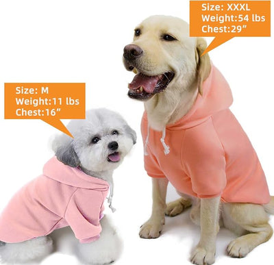 2-Pack Dog Hooded Sweaters & Jackets - Soft Dog Clothes Hoodie for Small/Medium/Large Dogs & Cats | All-Season Comfort & Fit, Stylish Pet Shirts Apparel & Accessories (Light Pink, Coral, Small)