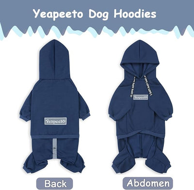 Dog Hoodies Winter Coat for Large Medium Dogs, Pullover 10 Legs Warm Coat Hooded Sweatshirt, Fleece Hoodie for Cold Weather (Dark Blue, 5X-Large)