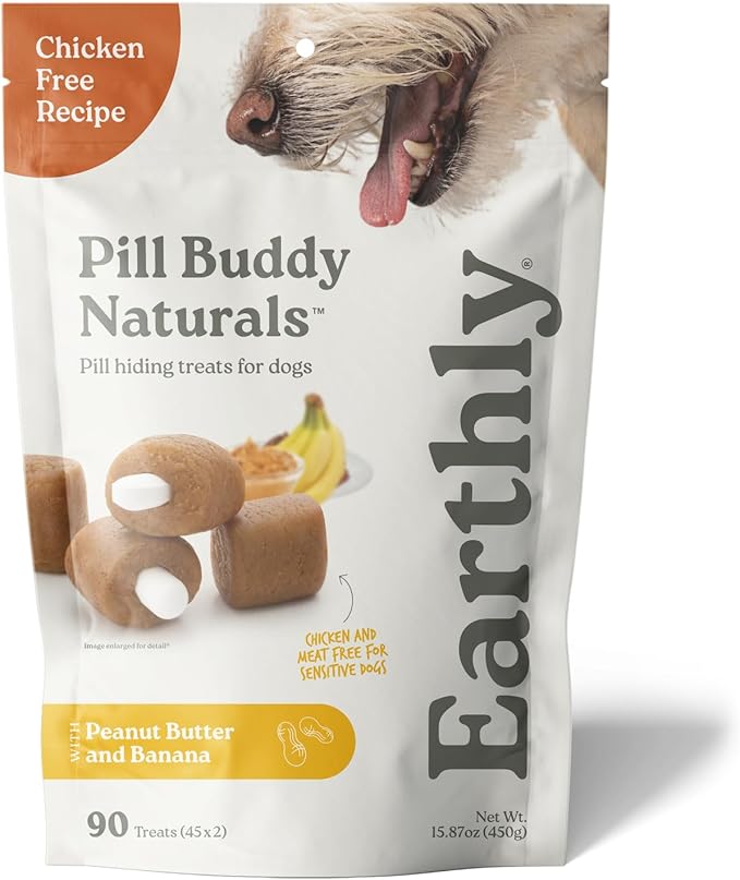 Presidio Pill Buddy Naturals - PB & Banana Recipe Pill Hiding Treats for Dogs - Make A Perfect Pill Concealing Pocket Or Pouch for Any Size Medication - 90 Servings