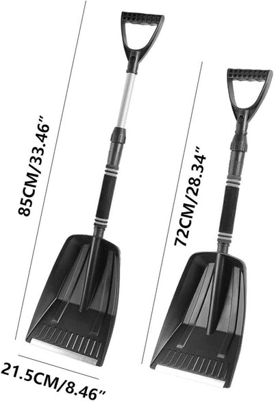 Winter Car Snow Shovel, Retractable Snow Pusher, Lightweight Retractable Detachable Defrosting Cleaning Tool, Portable Snow Shovel for Car, Trucks, SUV (Black)