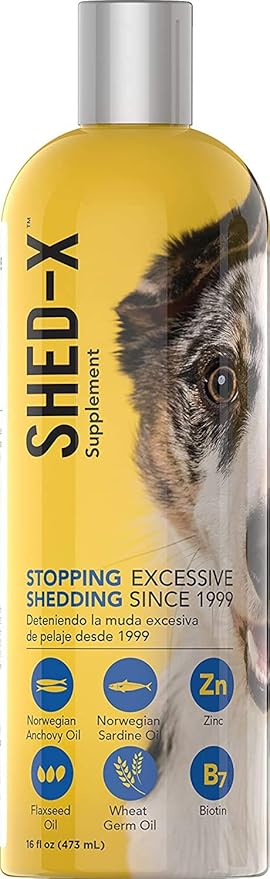 Liquid Dog Supplement, 16oz – 100% Natural – Helps Control Excessive Dog Shedding with Fish Oil for Dogs Supplement of Essential Fatty Acids, Vitamins, and Minerals