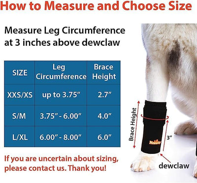 NeoAlly - Front Leg Brace for Dogs and Cats, Dog Leg Brace for Improved Pet Mobility, Dog Leg Sleeve for Carpal Support, Dog Leg Sleeve with Reflective Straps, XXS to XS, Black, 1 Pair