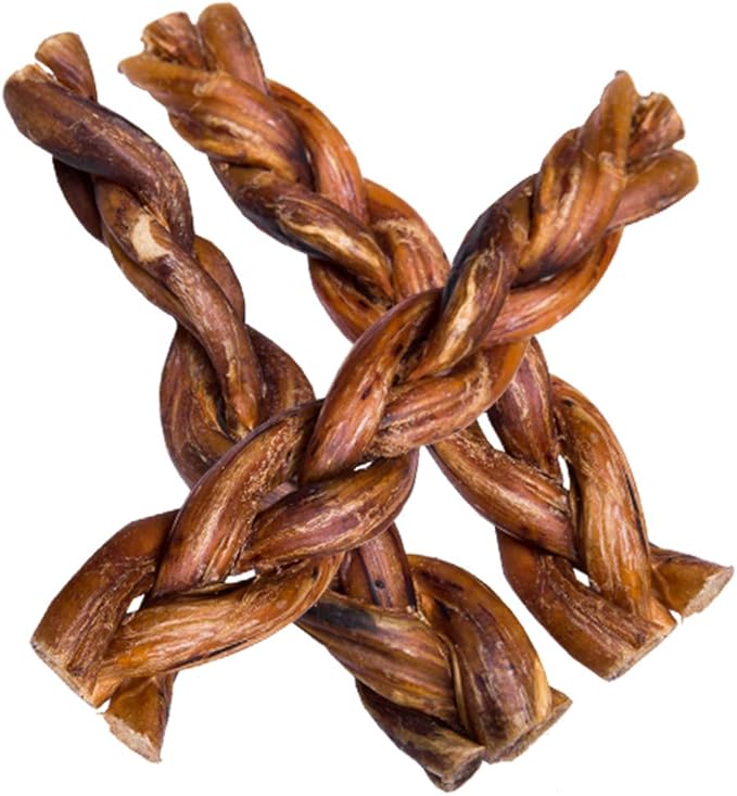 Braided Bully Sticks for Dogs -6 Inch Stix (20 Pack) Premium All Natural Long Lasting, Low Odor, Twisted Beef Pizzle Dog Chew Treats - Grain Free Fully Digestible Rawhide Alternative | All Natural Long Lasting, Low Odor, Twisted Beef Pizzl...