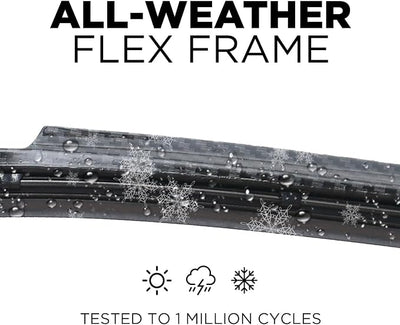 ClixWipers 24" + 20" (Set of 2) Black Carbon Fiber All Weather Premium Automotive Replacement Windshield Wiper Blades, Passenger and Driver Side Winter Wiper Blades for Various Car Models