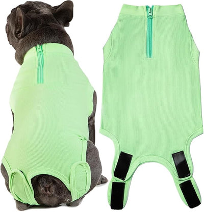 Recovery Suit for Dogs,Dog Cone Alternative Zipper Surgery Suit Female Spay,Soft Dog Surgery Suit for Anti Licking,Breathable Surgical Suit for Dogs Female Spay
