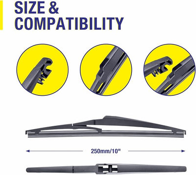 5 PLUS Custom-Fit Wipers fits Toyota RAV4 2013-2018 Windshield Wipers | 26"+16"+10" Front Rear Wipers Set,OEM Original Equipment Replacement,All-Seasons,Streak-Free Wiping,Quiet Clear Visibility