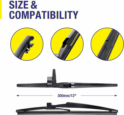 5 PLUS Custom-Fit Wipers fits Toyota 4Runner 2010-2024 Windshield Wipers | 24"+20"+12" Front Rear Wipers Set,OEM Original Equipment Replacement,All-Seasons,Streak-Free Wiping,Quiet Clear Visibility