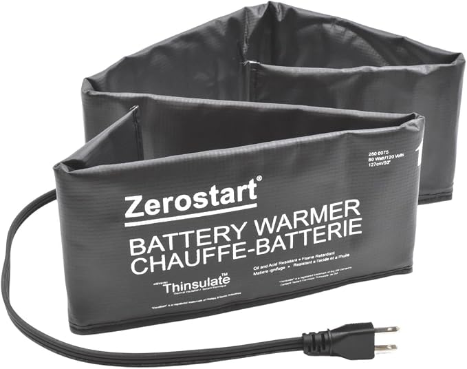 Zerostart 2800075 Electric Battery Blanket Heater Wrap with Thermostat 50 Inch | Battery Warmer for Generators, Automotive and Heavy Duty Vehicles