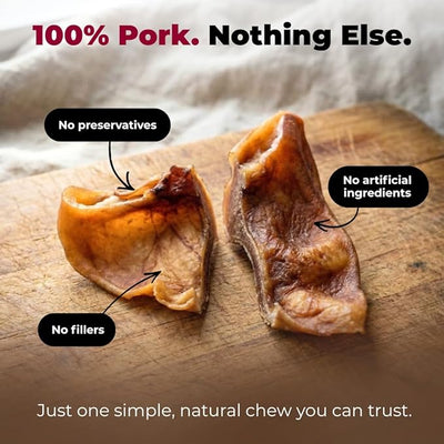 Best Pet Supplies GigaBite Half-Cut Pig Ears for Dogs, 20 Pack - All-Natural Slow-Roasted Chews that Clean Teeth and Satisfy Aggressive Chewers