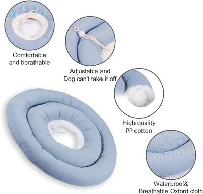 Dog Cone for Large Dogs - Comfortable Adjustable Soft Alternative After Surgery, Elizabethan Donut Collar for Recovery - Different Sizes for Cats, Medium and Small Dogs