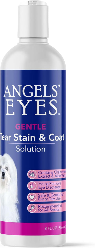 Angels' Eyes Tear Stain Remover for Dogs & Cats, 8 oz | Gentle Pet Eye Cleaner, Chamomile Extract & Aloe Vera, Cleans Tear Residue, Dirt & Buildup, For Eyes, Face, Mouth & Paws