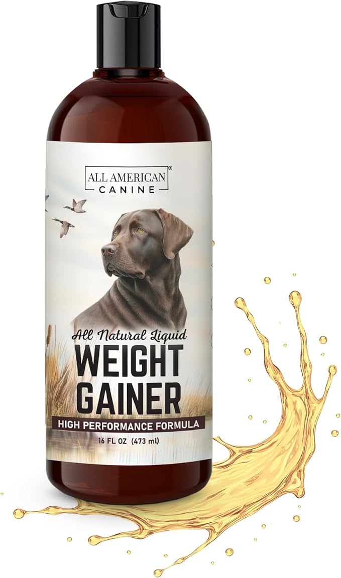Dog Weight Gainer Liquid – High Calorie Dog Food Supplement for Rapid Weight Gain, Mass, and Recovery – Appetite Stimulant (16 oz)