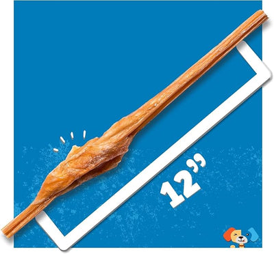 Jack&Pup 12 Inch Junior Bully Stick Dog Chew - Single Ingredient, All Natural Puppy Treat Chews - Great for Teething Puppies (5 Pack)