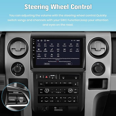 Junsun 5G WiFi Car Radio Stereo for Ford F150 2009-2012,9" HD IPS Touch Display,Wireless CarPlay/Android Auto,GPS DSP RDS,Upgrade Bluetooth 5.0 AM/FM Stereo 2GB RAM 32GB ROM High-end
