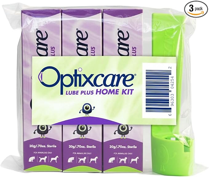 Eye Lube Plus Home Kit – 3 x 20g Tubes + Lubricant Holder – Long‑Lasting Eye Lubrication for Pets – Daily Eye Moisture Support