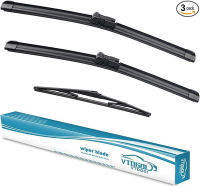 OEM Windshield Wiper Blades Replacement for Hyundai Veracruz 2007 2008 2009 2010 2011 2012, All Weather Original Factory Quality Front & Rear Wipers Set 24"+20"+14" (Pack of 3)