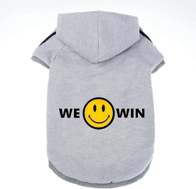 Weowin Pet Outfit - Cute Dog Hoodies Tracksuit Sweater Sweatshirt Winter Cold Weather Coat 2-Legs Grey for Small Medium Large Dogs Boy or Girl (Medium)