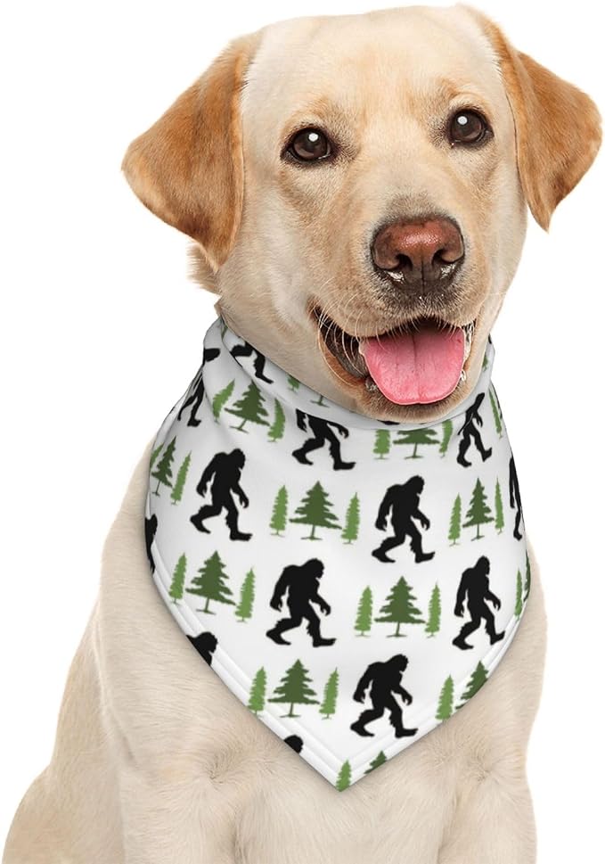 Bigfoot Tree Art Funny Cute Dog Bandana Scarf Triangle Bibs Pet Accessories Cat Kerchief