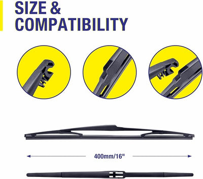 5 PLUS Custom-Fit Wipers fits Toyota Sienna 2011-2020 Windshield Wipers | 28"+20"+16" Front Rear Wipers Set,OEM Original Equipment Replacement,All-Seasons,Streak-Free Wiping,Quiet Clear Visibility