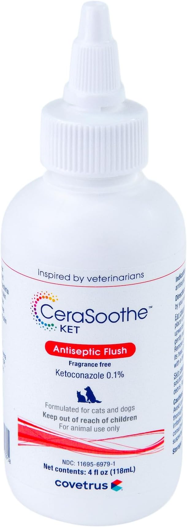 CeraSoothe KET Antiseptic Flush for Dogs & Cats – Antifungal & Antibacterial Ear and Skin Cleanser, 4 oz