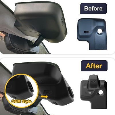 Fitcamx Front 2K+Rear 1080P Dash Cam Adapts for Chevy Bolt EV & EUV LT Premier 1LT 2LT 2022-2024 has Auto-Dimming (HD2-8155), OEM Style, Dual Loop Recording, WiFi&APP, G-Sensor, Easy to Set, 64GB Card