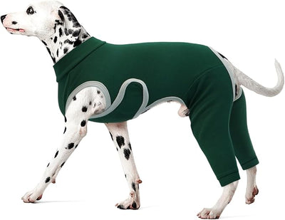 Kuoser Dog Surgery Recovery Suit, Professional Dog Surgical Suit for Back Legs, Soft Dogs Recovery Sleeve to Prevent Licking Biting Wounds, Dogs Onesie After Surgery Elbow Protector, Green 3XL