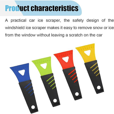 4PCS Ice Scraper for Car Windshield, No Scratch Plastic Ice Shovel Tools for Winter, Window Ice Snow Frost Removal Tool Accessories for Cars, Trucks, SUVs (4PCS)