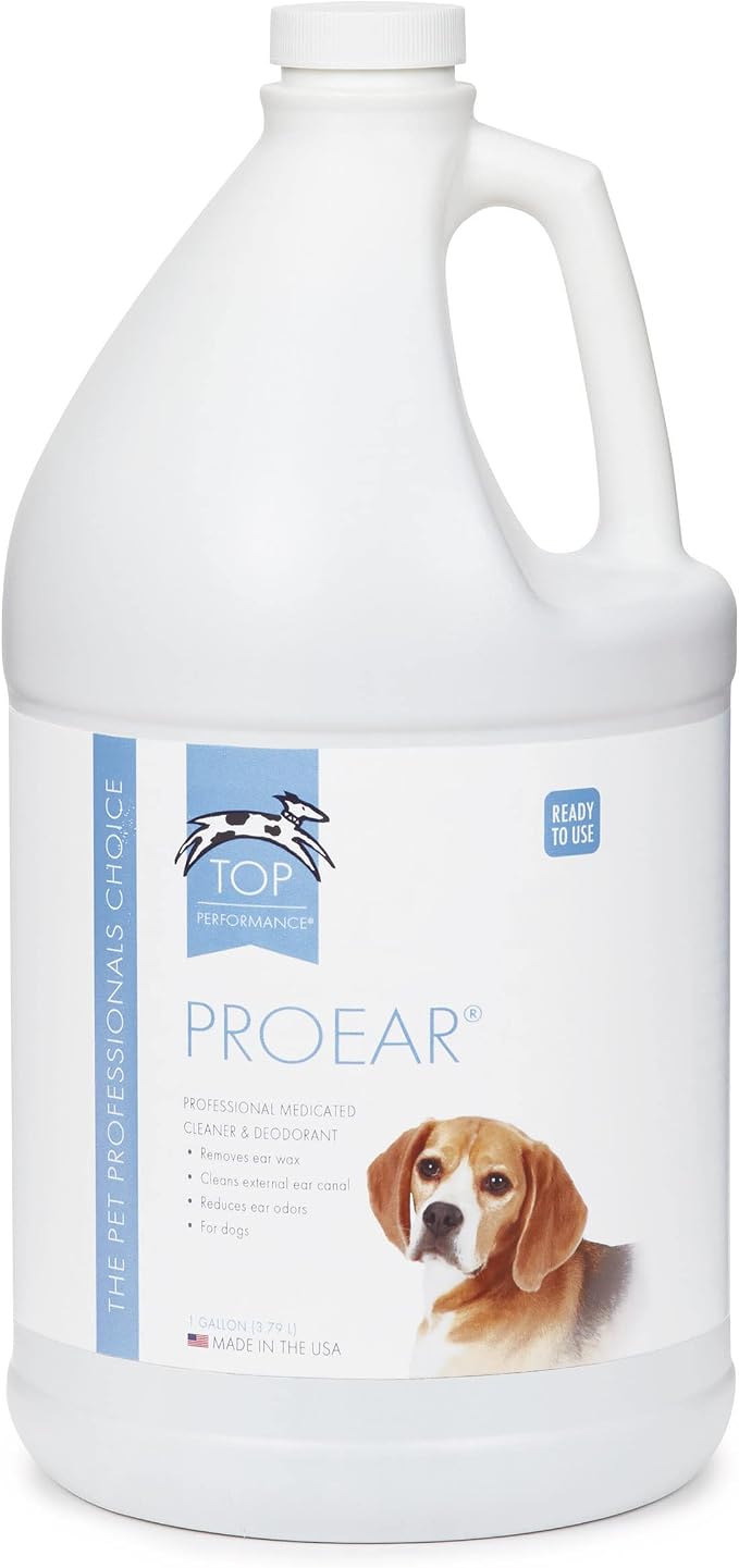 Top Performance ProEar Professional Medicated Ear Cleaners — Versatile and Effective Solution for Cleaning Dog Ears, Gallon