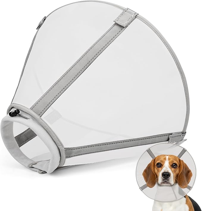 Breathable Mesh Dog Cone Collar for Surgery, Soft Elizabethan Recovery Alternative to Stop Licking,Pet Neck Collar for Large Medium Small Breeds, XL