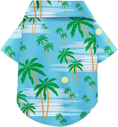 Hawaiian Dog Shirt – Lightweight and Breathable Summer T-Shirt with Tropical Prints, Fun Beach Outfit for Small, Medium, and Large Dogs, Perfect for Hot Days and Outdoor Vacation.Tree XXL