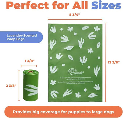 Best Pet Supplies Dog Poop Bags for Waste Refuse Cleanup, Doggy Roll Replacements for Outdoor Puppy Walking and Travel, Leak Proof and Tear Resistant, Thick Plastic - Green (Scented), 300 Bags