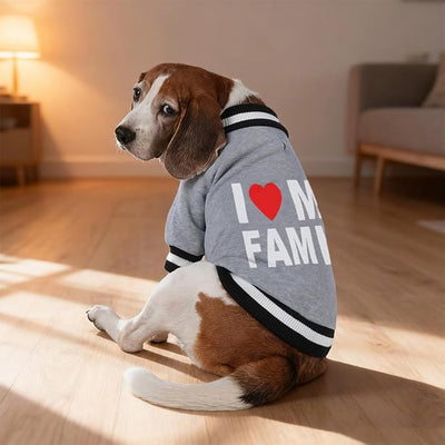 Cute Dog Sweater - Stretchy Dog Pullover Sweatshirt,Soft and Warm Winter Clothes for Boy & Girl Dogs,Suitable for Puppies & Adult Dogs (Light Grey (Family), Medium/Large)