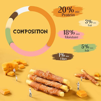 Dog Treats Chews, Chicken Wrapped Pumpkin Biscuits, Soft Chewy Dog Snacks 10.6 oz