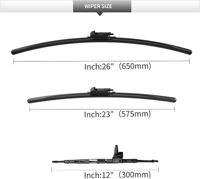 Front and Rear Windshield Wipers for Toyota Sequoia 2008-2022 | Quiet and Streak-Free Front and Back Wiper Blades Assembly All-Season OEM Automotive Replacement Accessories
