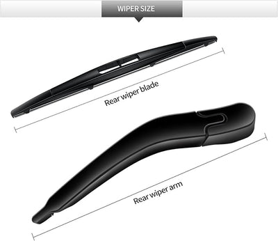 Rear Windshield Wiper Blade and Arm for Buick Enclave 2008-2017 | OEM Replacement Back Wipers Arm Blade Quiet and Streak-Free Assembly All-season Automotive Parts Accessories