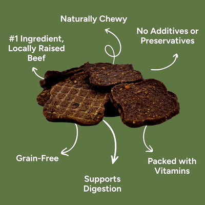 Gaines Family Farmstead Beef & Sweet Potato Fillets for Dogs 3 Pack - 8 oz Bags, All-Natural, Grain-Free, Healthy Dog Treats for All Ages & Breeds, Made in USA