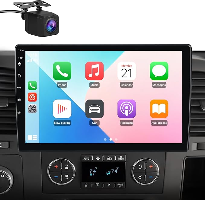 Car Radio Stereo for Chevy Chevrolet Silverado 2007 2008 2009 2010 2011 2012 2013 GMC Sierra Yukon with Wireless CarPlay Android Auto Bluetooth Backup Camera