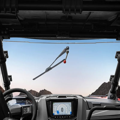 KEMIMOTO UTV Windshield Wiper Kit Hand Operated for Hard Coated Or Glass Compatible with Maverick X3 Commander Defender Pro Golf Cart 2PCS