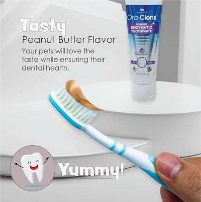 Advanced Enzymatic Toothpaste for Dogs, Peanut Butter Flavor Dog Toothpaste, Helps Clean Teeth & Freshen Breath, Supports Oral Hygiene, Dog Dental Care Toothpaste Gel, 3 oz