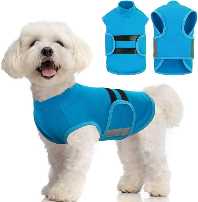 Dog Anxiety Relief Coat,Comfort Anxiety Vest for Dogs,Adjustable Dog Anxiety Calming Wrap for Fireworks,Thunderstorm,Travel,Separation,Anxiety Jacket for Medium Dogs,M,Blue