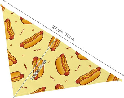 Hot Dog Food Delicious Dog Bandana Scarf Triangle Bibs Pet Accessories Cat Kerchief