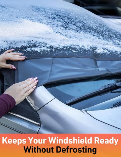 EcoNour Car Snow Cover Compatible for Toyota 4Runner | Windshield Cover for Ice and Snow with S-Hook Straps | Heavy-Duty 600D Oxford Winter Car Cover, Waterproof & Anti-Slip