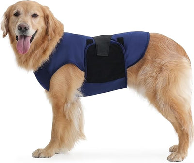 IECOii Dog Anxiety Vest, Breathable Anxiety Relief Wrap, Dark Blue, Size XL | Gentle Pressure Wrap Helps Ease Stress During Separation Anxiety, Vet Visits, Travel and Unexpected Loud Sounds